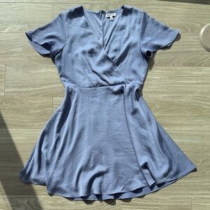 Express Lavender Blue Wrap Skater Dress
